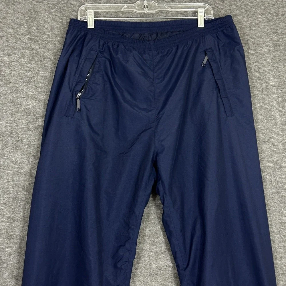 Vtg Eddie Bauer‎ Rain Pants Men's Medium Navy Waterproof Outdoor Seam Sealed